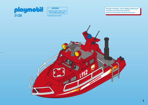 Handleiding Playmobil set 3128 Rescue Brandweerboot