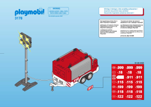 Mode d’emploi Playmobil set 3178 Rescue Pompier/électrogène/remorque