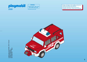 Mode d’emploi Playmobil set 3181 Rescue Pompier/véhicule d`intervention RC