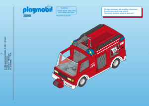 Mode d’emploi Playmobil set 3880 Rescue Pompiers avec camion lance à eau
