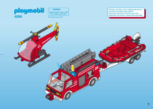Manuale Playmobil set 4096 Rescue Megaset pompieri
