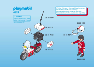 Mode d’emploi Playmobil set 4224 Rescue Motard ambulancier