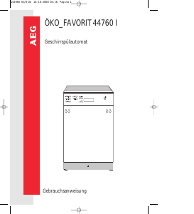 Bedienungsanleitung AEG F44760IB Geschirrspüler