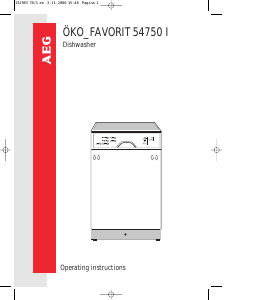 Manual AEG F54750I Dishwasher