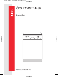 Manual de uso AEG F4450W Lavavajillas