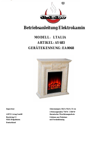 Bedienungsanleitung El Fuego AY683 Italia Elektrokamin