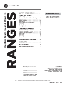 Manual GE JS630DF2CC Range
