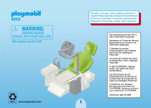 Mode d’emploi Playmobil set 6662 Rescue Cabinet de dentiste