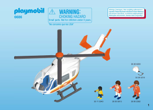 Manual Playmobil set 6686 Rescue Helicóptero de Emergência Médica