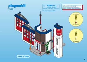 Manuale Playmobil set 7465 Rescue Porta ampliata per il quartiere generale dei pompieri