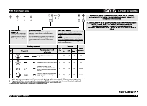 Manuale Ignis LPA 55/WH Lavastoviglie