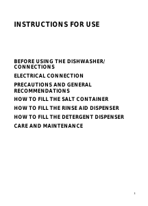 Manual Ignis ADL 350 IG Dishwasher