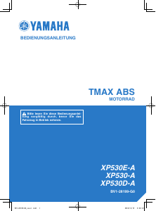 Bedienungsanleitung Yamaha TMax (2017) Roller