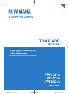 Bedienungsanleitung Yamaha TMax (2018) Roller