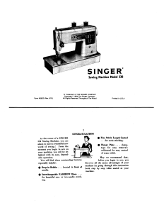 Handleiding Singer 338 Naaimachine