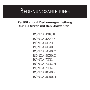 Bedienungsanleitung Bruno Söhnle Ronda 5040.B Uhrwerk