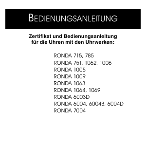 Bedienungsanleitung Bruno Söhnle Ronda 6004D Uhrwerk