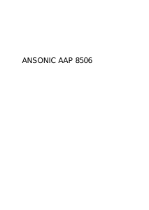 Bruksanvisning Ansonic AAP 8506 Luftkonditionering