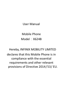 Mode d’emploi Infinix X624B Téléphone portable