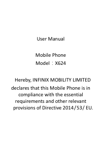 Mode d’emploi Infinix X624 Téléphone portable