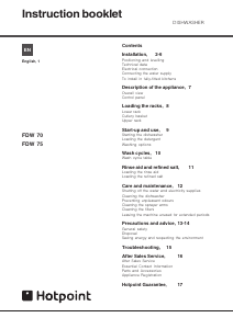 Manual Hotpoint FDW 70 P Dishwasher