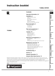 Manual Hotpoint TCM 580 G (UK) Dryer