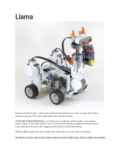 Manual Lego set 8547 Mindstorms Llama by Fay Rhodes