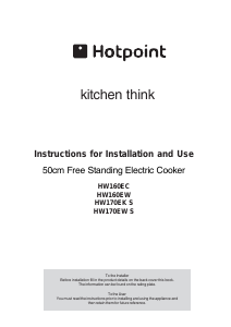 Manual Hotpoint HW170EK S Range