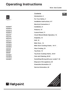 Manual Hotpoint 60HGP Range