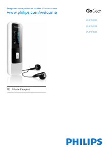 Mode d’emploi Philips SA3MXX04W GoGear Lecteur Mp3