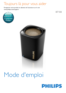 Mode d’emploi Philips BT100V Haut-parleur