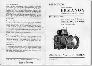 Manual Zeiss Ikon Ermanox Camera