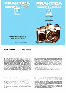Manual Praktica Super TL1000 Camera