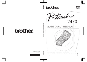 Mode d’emploi Brother PT-2470 Imprimante d'étiquettes