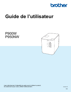 Mode d’emploi Brother PT-P950NW Imprimante d'étiquettes