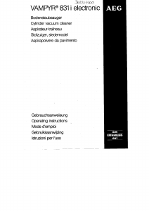 Mode d’emploi AEG VAMPYR 831i Aspirateur