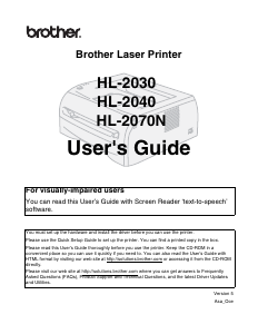 Manual Brother HL-2040 Printer