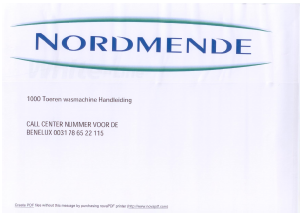 Handleiding Nordmende MW 1000 Wasmachine
