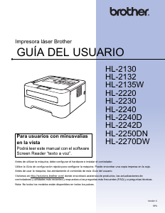Manual de uso Brother HL-2240 Impresora