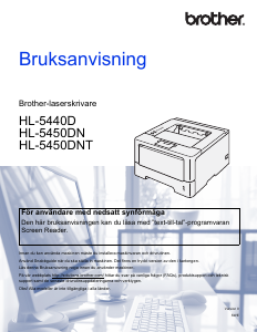 Bruksanvisning Brother HL-5450DNT Skrivare