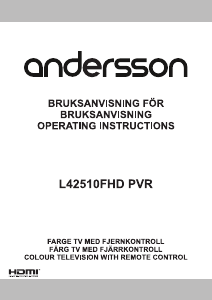 Bruksanvisning Andersson L42510FHD PVR LED TV