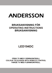 Bruksanvisning Andersson LED194DC LED TV