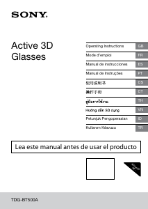 Manual Sony TDG-BT500A Óculos 3D