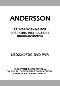 Bruksanvisning Andersson LED2240FDC DVD PVR LED TV