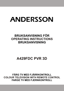 Bruksanvisning Andersson A429FDC PVR 3D LCD-TV