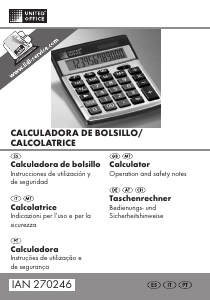 Manuale United Office IAN 270246 Calcolatrice
