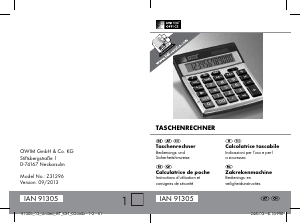 Mode d’emploi United Office IAN 91305 Calculatrice