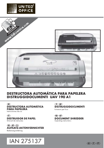 Manual de uso United Office IAN 275137 Destructora