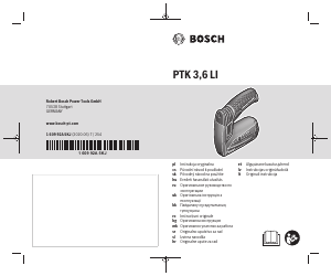 Kasutusjuhend Bosch PTK 3.6 LI Klambripüstol
