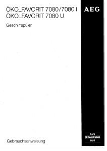 Bedienungsanleitung AEG FAV7080I-D Geschirrspüler